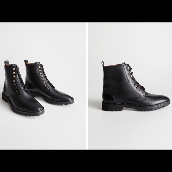 & other stories lace up leather boots